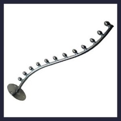 Q1 Beads 12 Pcs 8 Inch (5 mm Rod) Stainless Steel Display Hook for Shop ,  Showroom , Supermarket , Boutique ,Mobile Shop - Heavy Duty with Hardware  Fittings(8 Inches,5 mm Thick 