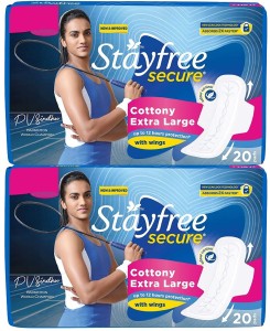 STAYFREE Cottony extra large XL 40+ 40 pads for women safety Napkins pads  Sanitary Pad, Buy Women Hygiene products online in India