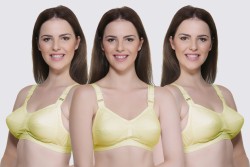 LORLIVA Women Multicolor Lace Pack of 3 Non-Padded Bra (40A)