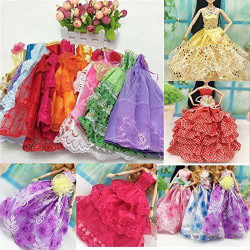 Beautyer 114 Pcs Doll Clothes Party Gown Outfits And Accessories