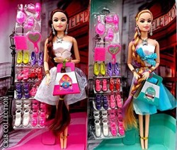 TEMSON Barbie Doll Pretend Play Fashion Set with Handbag, Hat, Shoes,  Suitcase, Dresses and jewellery Dress Change Doll Set Toy For Kids - Barbie  Doll Pretend Play Fashion Set with Handbag, Hat, Shoes, Suitcase, Dresses  and jewellery Dress