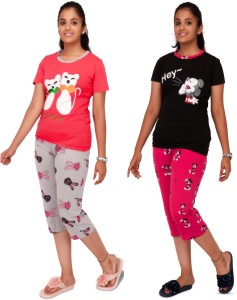 BABY NATION Girls Casual T-shirt Legging Price in India - Buy BABY NATION  Girls Casual T-shirt Legging online at