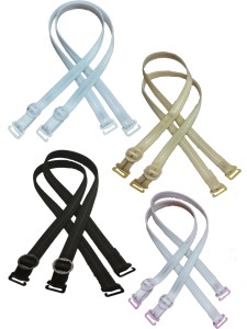 PLUMBURY Women's Adjustable Low Back Bra Strap Convertor/Extender 1& 2 Hook  (Pack Of 3) Black,White,Beige