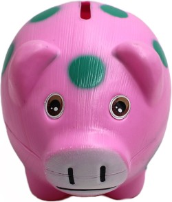 1pc Cute Piggy Bank Plastic Pig Money Bank Piggy Bank Pig Money Box Coin  Bank Plastic Saving(big) (pink)