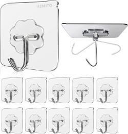 Glaaddo Pack of 9 Colourfull Pretend Self Adhesive Wall Hooks, Heavy Duty  Sticky Hooks for Hanging 10KG Max, Waterproof Transparent Adhesive Hook 9  Price in India - Buy Glaaddo Pack of 9