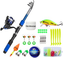 BuyChoice Telescopic Fishing Rod Portable Pole Travel Sea Spinning