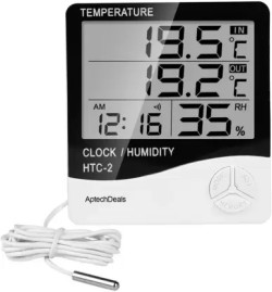 HTC HTC-2 HTC-2 Digital Thermo/Hygrometer Humidity Tester with Clock large  3 line LCD display (PACK of 5 ) Thermometer - HTC 