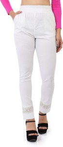 Satrang Collection Regular Fit Women White Trousers - Buy Satrang