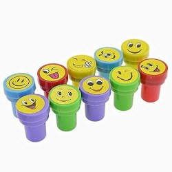 Ikshu stamps Smiley design for kids set of 10 stamp, also can be used as  pencil top prefect gift for teachers, students and parents birthday return  gifts for kids- Multi color Stamp