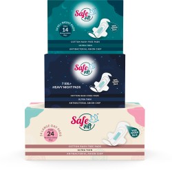 safestree Pads for Women Pack of 21: 7 Day (L) + 7 Night (XL+) + 7 Heavy  Nights (XXL+) Sanitary Pad, Buy Women Hygiene products online in India