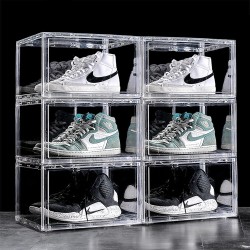 Hemovia Storage Shoes Box Stackable Clear Plastic Organizer for