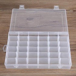 TINSUHG 36 Grid Plastic Box with Adjustable Partitions for Storing  Jewellery Box 36 Grids Clear Plastic Storage Box Vanity Box Price in India  - Buy TINSUHG 36 Grid Plastic Box with Adjustable
