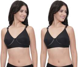 Buy Zivok Multicolor Full Coverage Cotton Blend Non Padded Bra (44D) Pack  of 3 Online at Best Prices in India - JioMart.