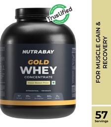 Nutrabay Gold 100% Whey Protein Concentrate with Digestive Enzymes & Vitamin Minerals Whey Protein  (2 kg, Kesar Badam Pista)