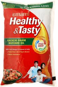 EMAMI Healthy & Tasty Kachchi Ghani Mustard Oil Pouch