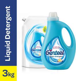 Genteel 1Kg Bottle + 2Kg Pouch Fresh Liquid Detergent