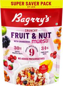 Bagrry's Crunchy Muesli Fruit and Nut with Cranberries Pouch