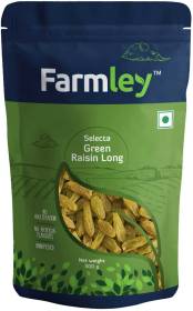 Farmley Selecta Long Green Raisins Kishmish, Freshly Farm Picked, Healthy & Juicy Raisins