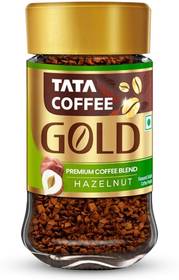 Tata Coffee Gold Premium Blend, Full Bodied Taste & Rich Aroma Instant Coffee (50 g, Hazelnut Flavoured)