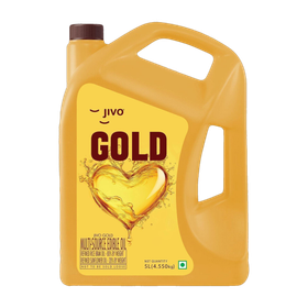 JIVO Gold Refined Blend of Rice Bran & Sunflower Blended Oil Can (Mix tel)