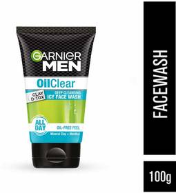 Garnier Men Oil Clear Deep Cleansing, with Mineral Clay and Menthol Face Wash