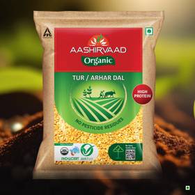 AASHIRVAAD Organic Yellow Toor/Arhar Dal  (Rohor Dali) (Split) (Unpolished)