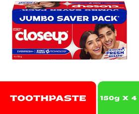 Closeup Long lasting 18 Hours Of Fresh Breath and White Teeth Toothpaste 600 g, Pack of 4