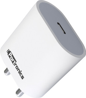 Portronics 20 W PD 3 A Wall Charger for Mobile (White)
