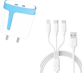 Chias 3.4 A Wall Charger for Mobile with Detachable Cable White, Cable Included