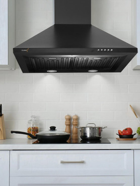 RUWA GARNET 60 BLK 800 CMH 60 cm Chimney Wall Mounted, Black