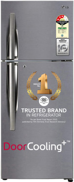 LG 242 L Frost Free Double Door 3 Star Refrigerator with DoorCooling+ & Smart Inverter Compressor Shiny Steel, GL-I292RPZX