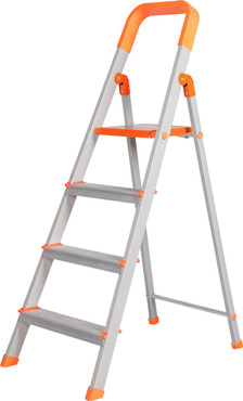 Flipkart SmartBuy Heavy Duty Hybrid Aluminum Step -4 Step Powder Coated Section Ladder for Home Steel Ladder (With Platform)