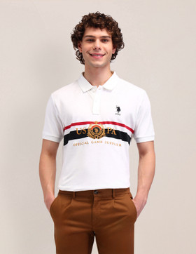 u s polo assn graphic print men neck white t shirt