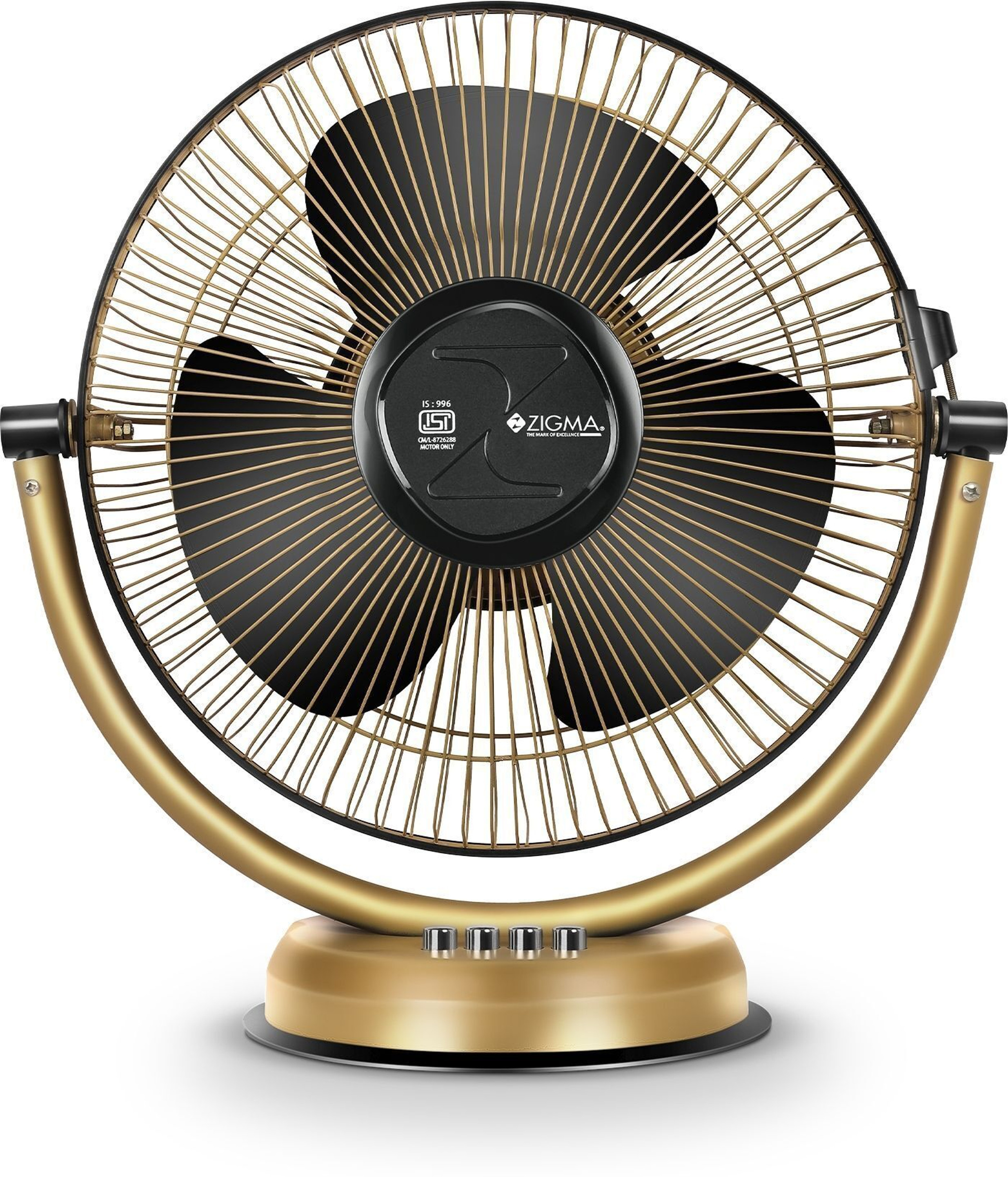zigma TIKTIK Quiet Portable | High Speed with 1 Year Warranty Ultra High Speed 300 mm Table Fan (Beige | Pack of 1)