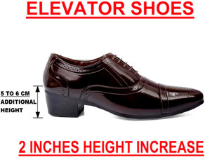 YUVRATO BAXI Men's Black Height Increasing Faux Leather Formal Brogue shoes  Lace Up For Men