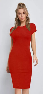 Western Darji Women Bodycon Red Knee Length Dress Buy Western