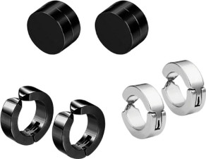 Earring Clasps Non-pierced Clip On Cross Dangle Hoop Earrings Set