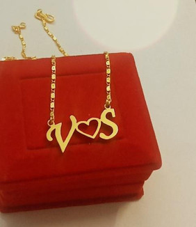 Heart Vishal Name Locket JETWAL V Name Pendant Heart Shape Design