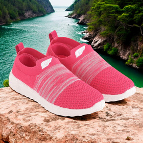 Ladies Shoes Zappy Pink Casual Shoes ZAPPY Breathable Walking Sock