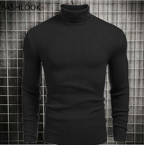 STRIKEY Self Design High Neck Casual Men Black Sweater Buy