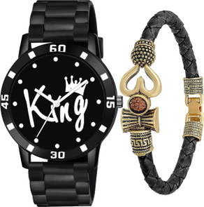 PRAIZY New Combo Of Tilak Mahadev PU Strap Watch and