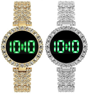 MAAN INTERNATIONAL Rosegold Diamond Studded Square-Round Dial