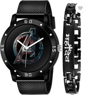 PRAIZY New Combo Of Tilak Mahadev PU Strap Watch and Mahadev Om