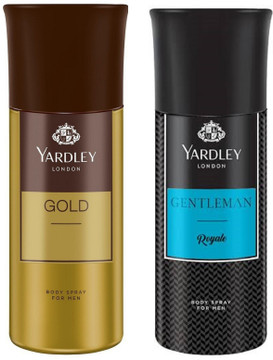 Yardley London Men Elegance and Gold 150ML Each (Pack of 2) Body Spray  For Men