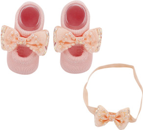 Baby Moo Peach Baby Shoes Kids PU Slip-ons With Lace Fastening