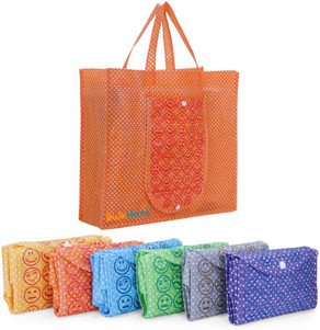 woven fabric foldable smiley bags