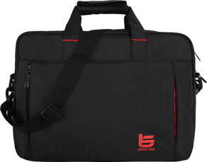 LOREM BG32 Black Tan Color Briefcase Laptop Bag