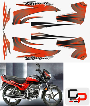 Red Hero Honda Passion Plus Original Sticker Kit Passion Plus