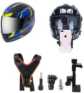 ATSKIM Double Motorcycle Helmet Holder Wall Mount, Helmet Hanger