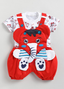 APEXTRADINGHUB Baby Boys Baby Girls Casual Dungaree T-shirt